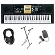 Yamaha YPT-220 61 Key Personal Keyboard with AC Adapter, Deluxe Keyboard Stand and Professional Headphones
