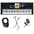 Yamaha YPT-220 61 Key Personal Keyboard with AC Adapter, Deluxe Keyboard Stand and Professional Headphones