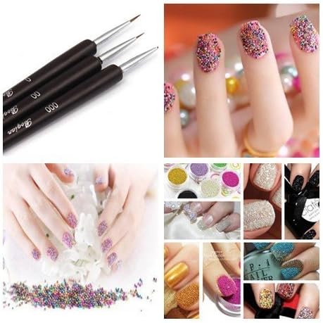 My Sky Fashion Caviar Nails Art New 12 Colors plastic Beads Manicures or Pedicures Nail Art Hot Sales + (Style2)