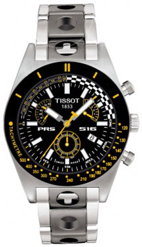 Tissot Men's T91148851 T-Sport PRS 516 Stainless Steel Black Retrograde Chronograph Watch