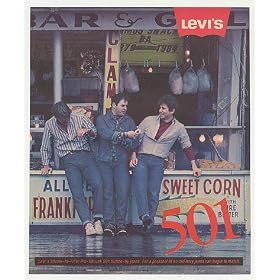 1984 Levi's 501 Button-Fly Jeans Men Food Stand Print Ad