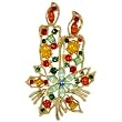 Christmas Candles Gold Plated Brooches Pin