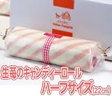 【クリスマスオーナメント付】ハーフサイズキャンディーロール(22cm)　生のイチゴがごろごろ入ってる　苺たっぷりロールケーキ（北海道　別途配送料要：沖縄・離島は配送不可）