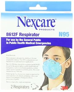 3M Particulate Respirator 8612F Mask N95 FDA Approved, 2-Count (Pack of 2)