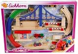 Eichhorn 100002111 - Holz-Bahn mit Br&uuml;cke, inklusive Zubeh&ouml;r, 34-tlg., 127x47 cm