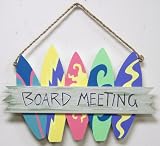 Tropical Wall Art Surfboard Shaped Board Meeting Sign Plaque