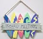 Tropical Wall Art Surfboard Shaped Board Meeting Sign Plaque