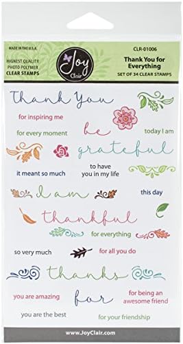 No Tools Rain Saving Device Joy Clair Clear Stamps 4 x 6-inch-Thank You for Everything, Transparent