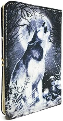 TaylorHe Spiral Direct Collection Snow Wolf 6" eReader Covers Folio Case with Patterns and passport slot for Kindle Paperwhite Kindle 4 Kindle Touch