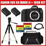 Canon EOS 5D Mark II 21.1MP Full Frame CMOS Digital SLR Camera (Body Only) + Canon LP-E6 Equivalent Replacement Battery (2Pcs) + 16GB Memory (2Pcs)+ Deluxe Case + Aluminum Tripod + HDMI Cable