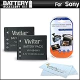 2 Pack Battery Kit For Sony Cyber-shot DSC-TX55 16.2 MP Slim Digital Camera ....