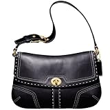 AUTHENTIC COACH HAMPTONS BLACK LEATHER SMALL FLAP 11542 by 