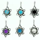 1 925 Sterling Silver Gemstone Star of David Pendant ... thumbnail
