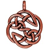 Copper Plated Pewter Celtic Open Knot Pendant Charm 30mm (1)