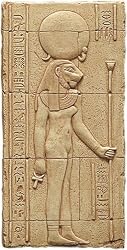 Sekhmet Lioness Egyptian Goddess of War Relief, Stone Finish