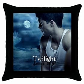 Throw Pillow Case Black of Twilight Jacob Black at the Beach