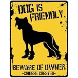 New  My Chinese Crested Is Friendly ... Beware Of Owner  Parking Sign Dog
