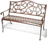 Alfresco Home Wisteria Garden Bench, Glossy Brown