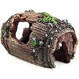 Medius Safe Fish Tank Resin Broken Barrel Cave Landscaping Decoration