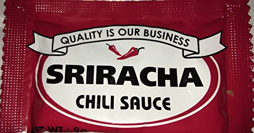 Sriracha Hot Sauce Packets (Pack of 50) & Samples of 4 other Packets in Resealable Container...
