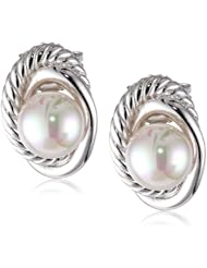 Majorica 8 mm White Round Knot Stud Earrings