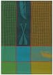 Waffle Weave 100% Cotton Aqua Blue Canoe Dishtowel 18" X 28" Set / 6