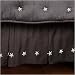 Sin in Linen White Star Embroidered on Black or Red Dust Ruffle / Bed Skirt, Full, Black