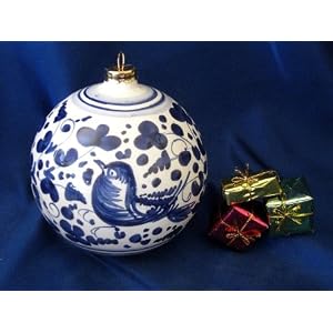 Click to buy Italian Christmas decorations : Deruta 'Arabesco' jumbo ornament from Amazon!