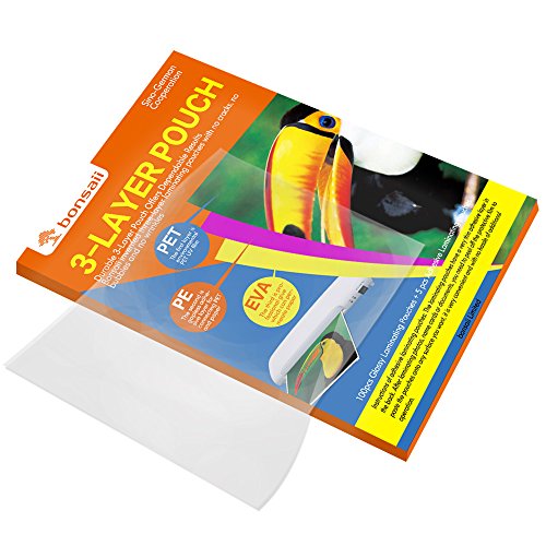 Bonsaii 100 Pack 3-layer Thermal Laminating Pouches 8.5 x 11.9 Inches 3 mil