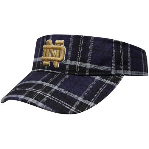 Top of the World Notre Dame Fighting Irish Navy Blue Metro Plaid Adjustable Visor