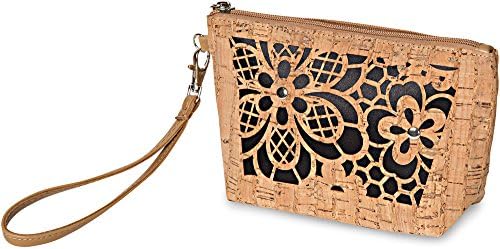 8" x 5" Black Floral Laser Cut Wristlet