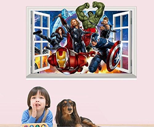 Giant Superheroes Avengers 3d Wall Sticker for Kids Rooms Wall Adhesive Home Decor Wall Decals (The Avengers #3)