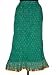Long Skirts | Long Summer Skirts | Work Skirts - Girls Gypsy Crinkle Skirts Dark Cyan Floral Motifs With Mirror Work Long Skirts 40 inch