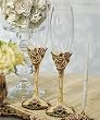 Elegant Vintage Rose Wedding Toasting Flutes