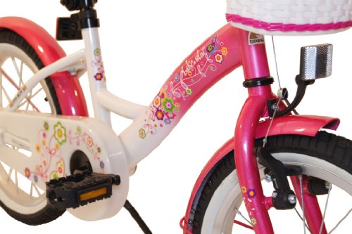bike*star 40.6cm (16 Zoll) Kinder-Fahrrad - Farbe Pink & Weiß