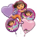 1 X Dora The Explorer Happy Birthday Mylar Foil Balloon Bouquet Set