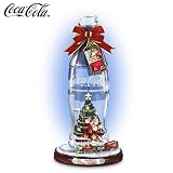 Coca-Cola Winter Wonderland Bottle Figurine With Moving Train Around The Base by The Bradford Exchange
