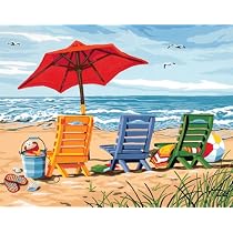 Paint by Number Beach Chair Trio