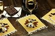 Cotton coasters, 'Black Universe' (set of 4)