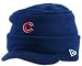 Mens Chicago Cubs Royal Logo Visor Knit Hat - One Size