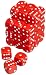 Pegasus Spiele 23600206 - 12mm-Würfel, Opaque: Rot, 36er-Set in Acrylbox
