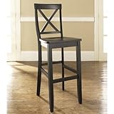 Crosley Furniture Bar Height X-Back Bar Stool in Black Finish