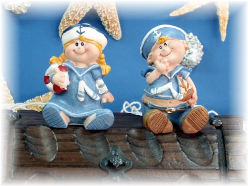 Set Matrosenkinder ca. 6 cm maritime Deko z.B. im Strandkorb