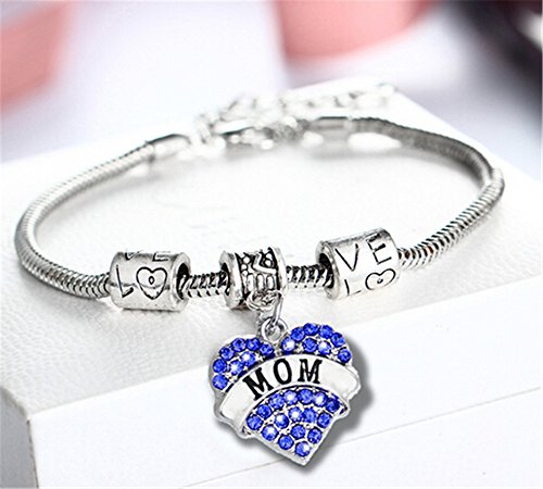 Fusicase Bling Crystal Silver Hearts Metal Family Member Bracelets