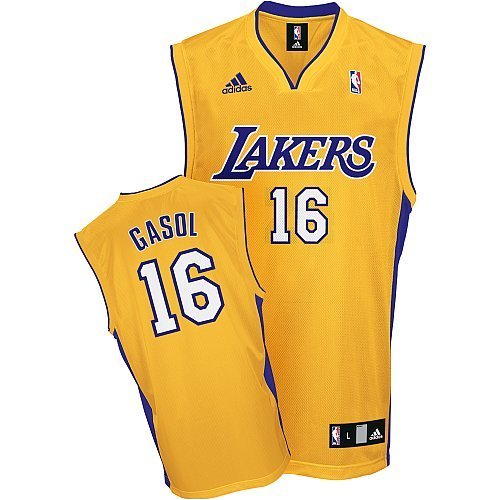 Pau Gasol Los Angeles Lakers Adult Stitched Swingman Gold Jersey