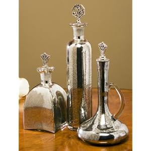 Latour Decorative Mercury Glass Perfume Bottles- Set of three