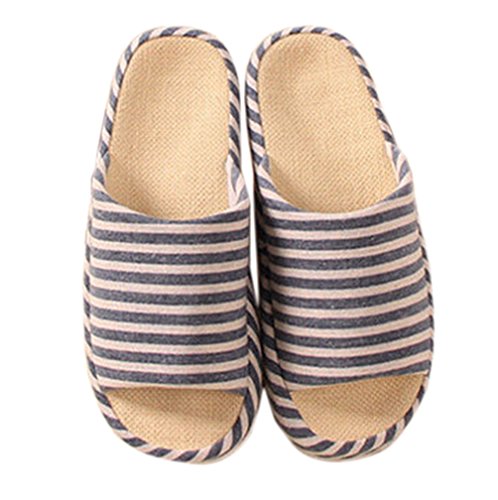 Bronze Times (TM) Unisex Classic Zebra Stripe Indoor Cotton Flax House Slippers