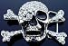 Skull & Crossbones heavy rhinestones belt buckle
