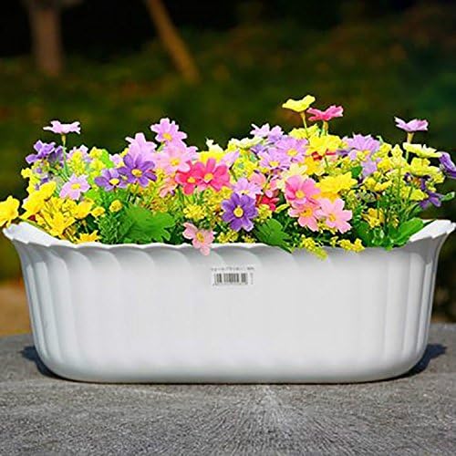 Large Rectangle Pastoral Plastic Wall Mounted Hanging Flower Planter Pot with One Hook