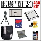 Replacement Battery for the Fujifilm Fuji NP-50 Lithium Ion Rechargeable Battery 4GB Accessory Bundle